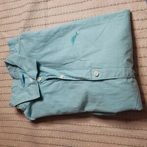 Tommy Bahama men's short sleeve button down turquoise green large